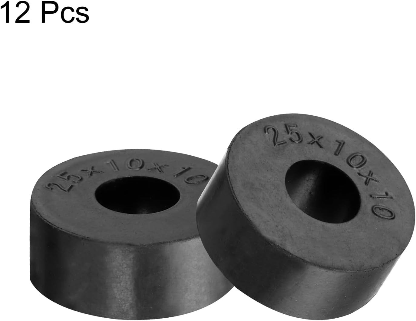 12Pcs Rubber Spacers 25Mm OD, 10Mm ID, 10Mm Height round anti Vibration Spacer R