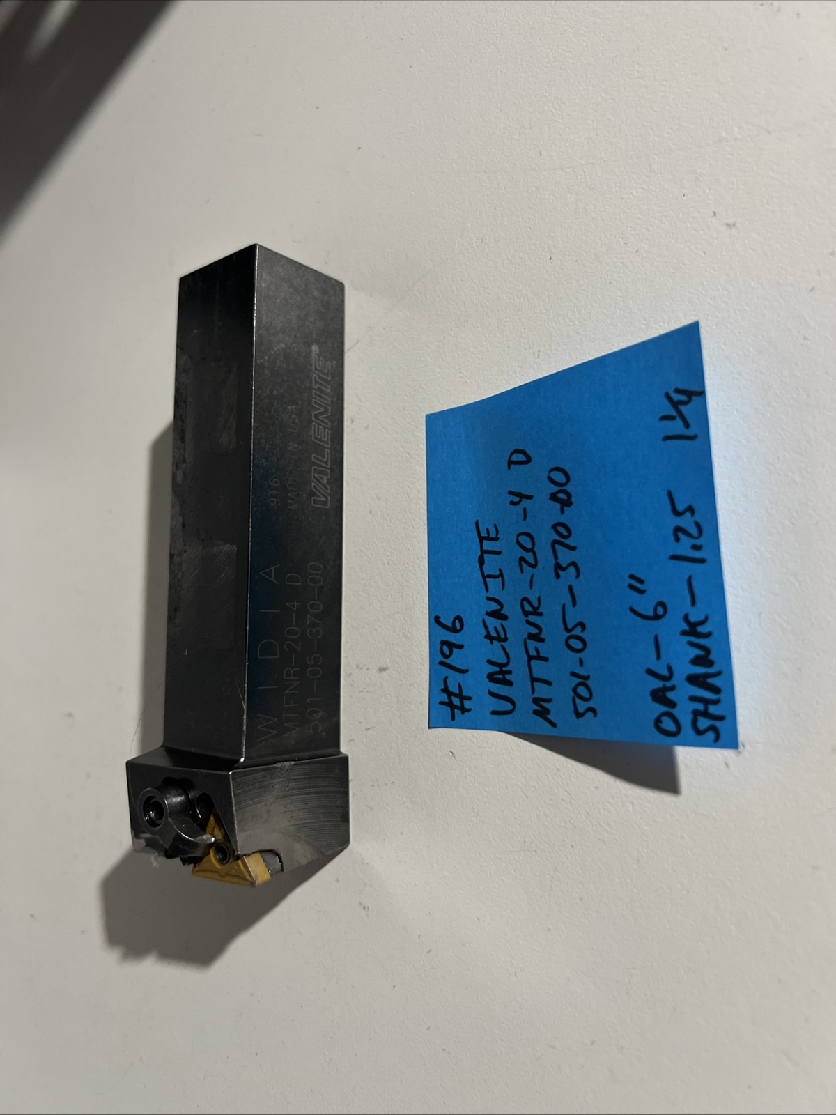 valenite MTFNR-20-4 D Indexible Carbide Lathe Toolholder 6”OAL 1.25 Shank