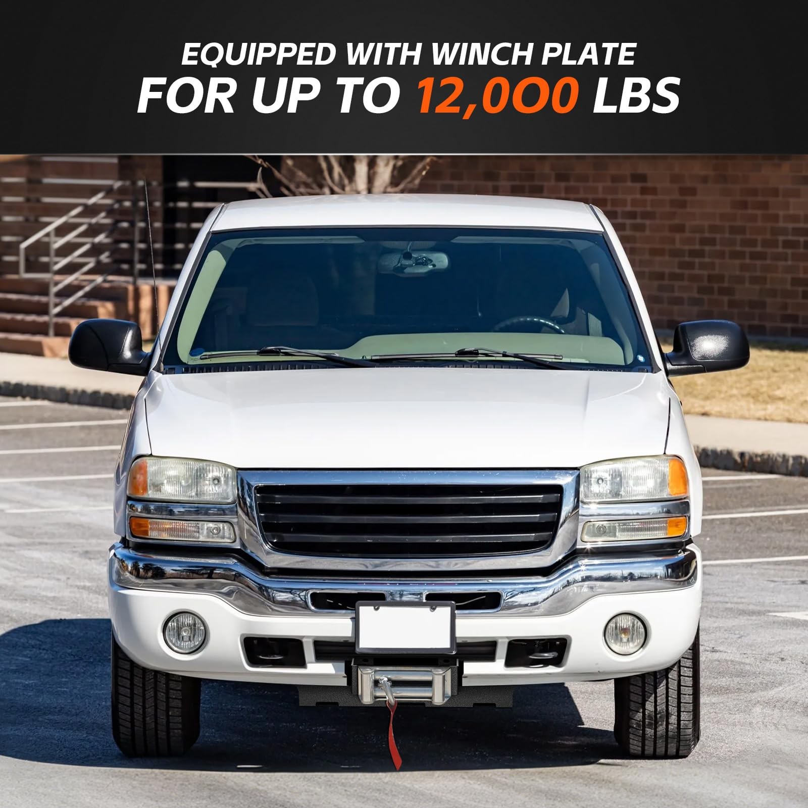 Winch Plate for Chevy Silverado GMC Sierra 1500 1999-2006 Heavy Duty Black
