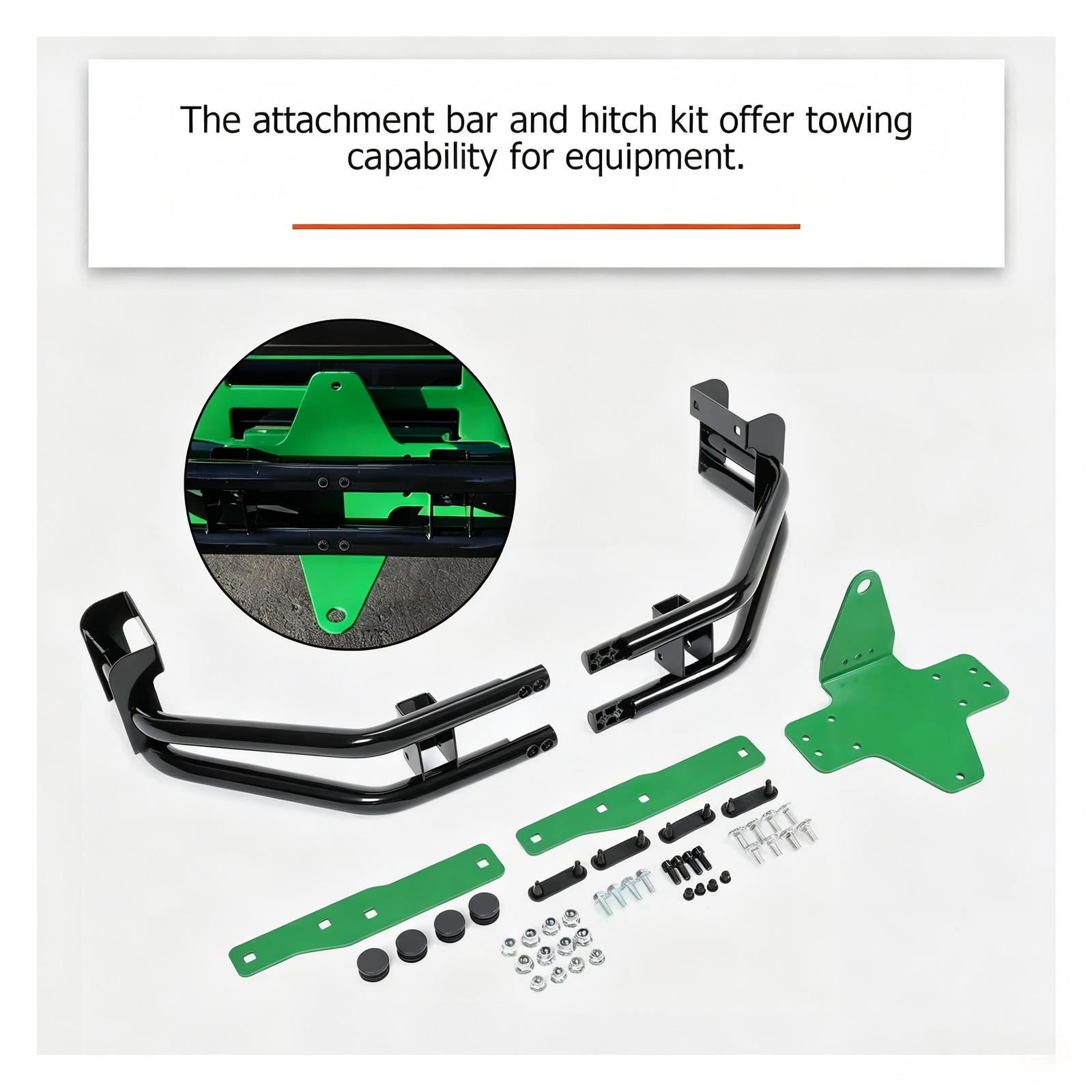 For John Deere Z235, Z255, Z335E, Z355E Rear Bumper Bar w/ Hitch Kit