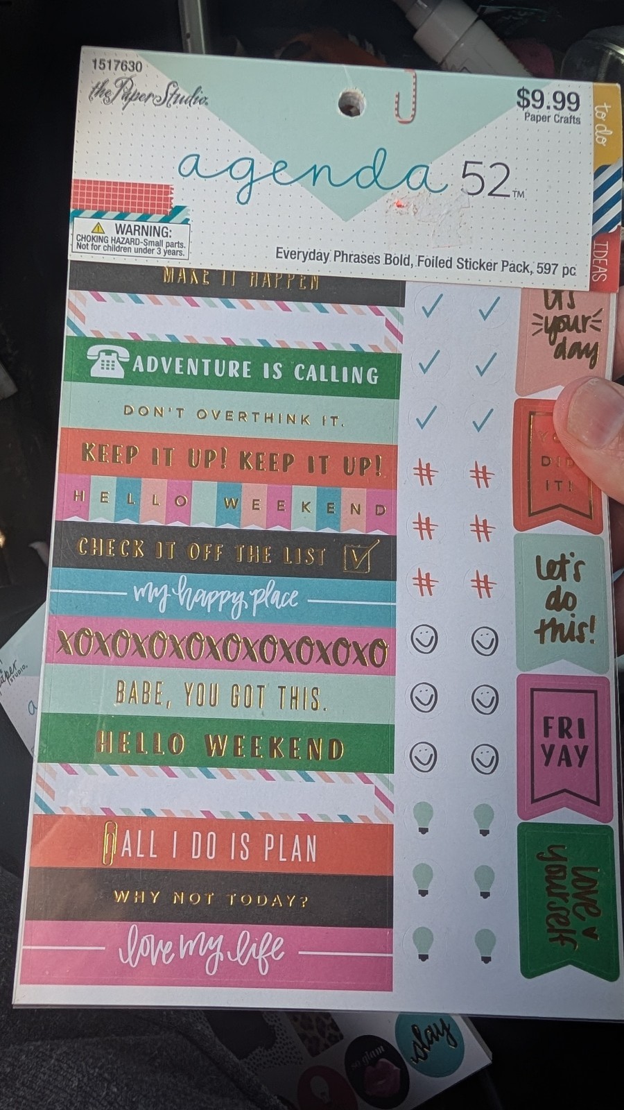 Agenda 52 Planner Sticker Books Lot Of 4 Slightly Used Fitness, Everyday Phrases