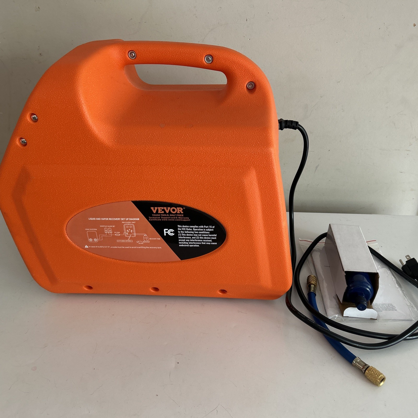 Uimoso Portable 3/4 HP Refrigerant Recovery Machine for Vapor Liquid Refrigerant
