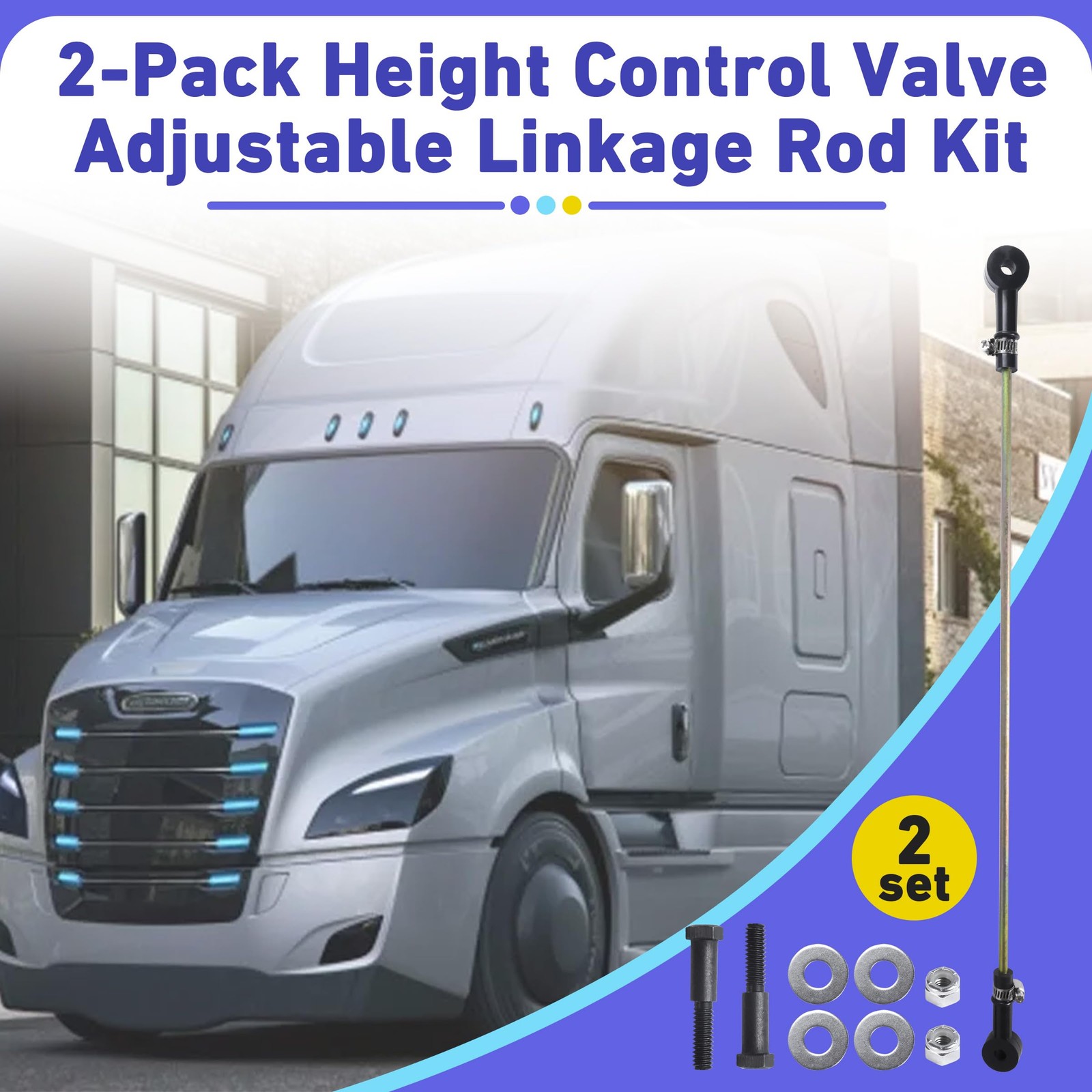 2-Pack Height Control Valve Adjustable Linkage Rod Kit 13.5-19.5″,Compatible …