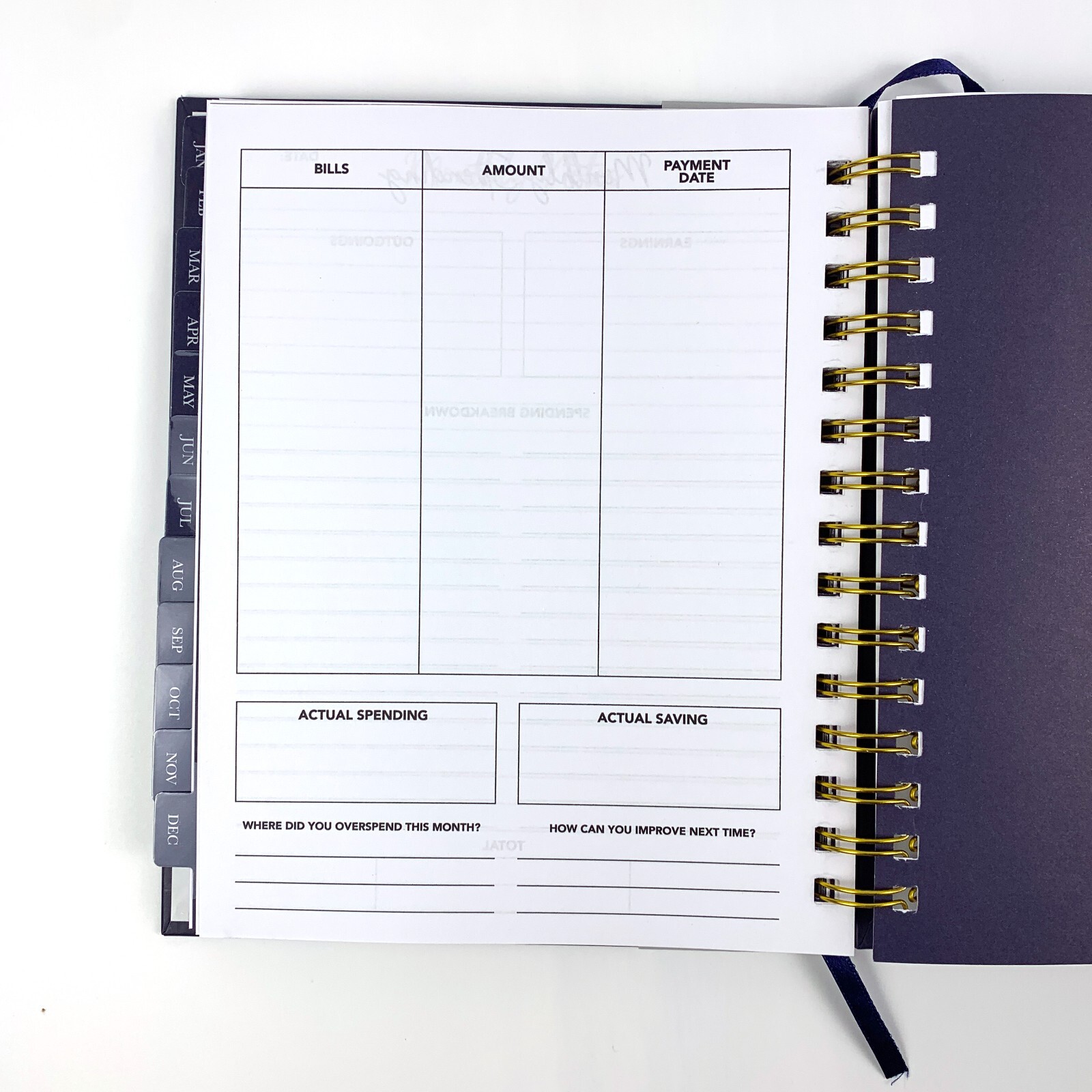 Pembrook Premium Spiral Bound Planner No Date Weekly Monthly Ribbon Bookmark 160