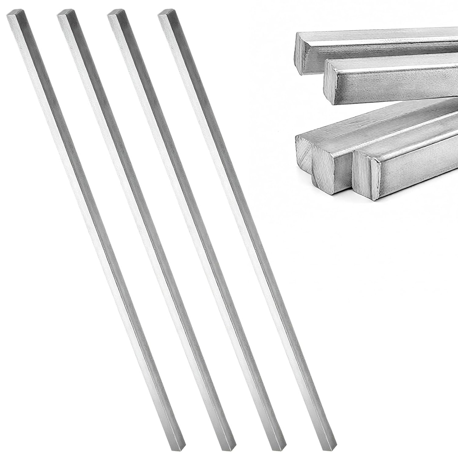 4 Pcs 1/4 Inch Square Steel Key Stock Cold Rolled Stainless Steel Bars