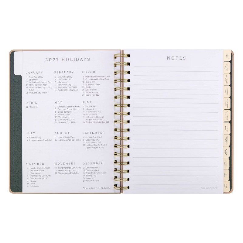 Be Rooted7″x9″Grow with The Flow Academic 12 Months Weekly/View 2026-2027Planner