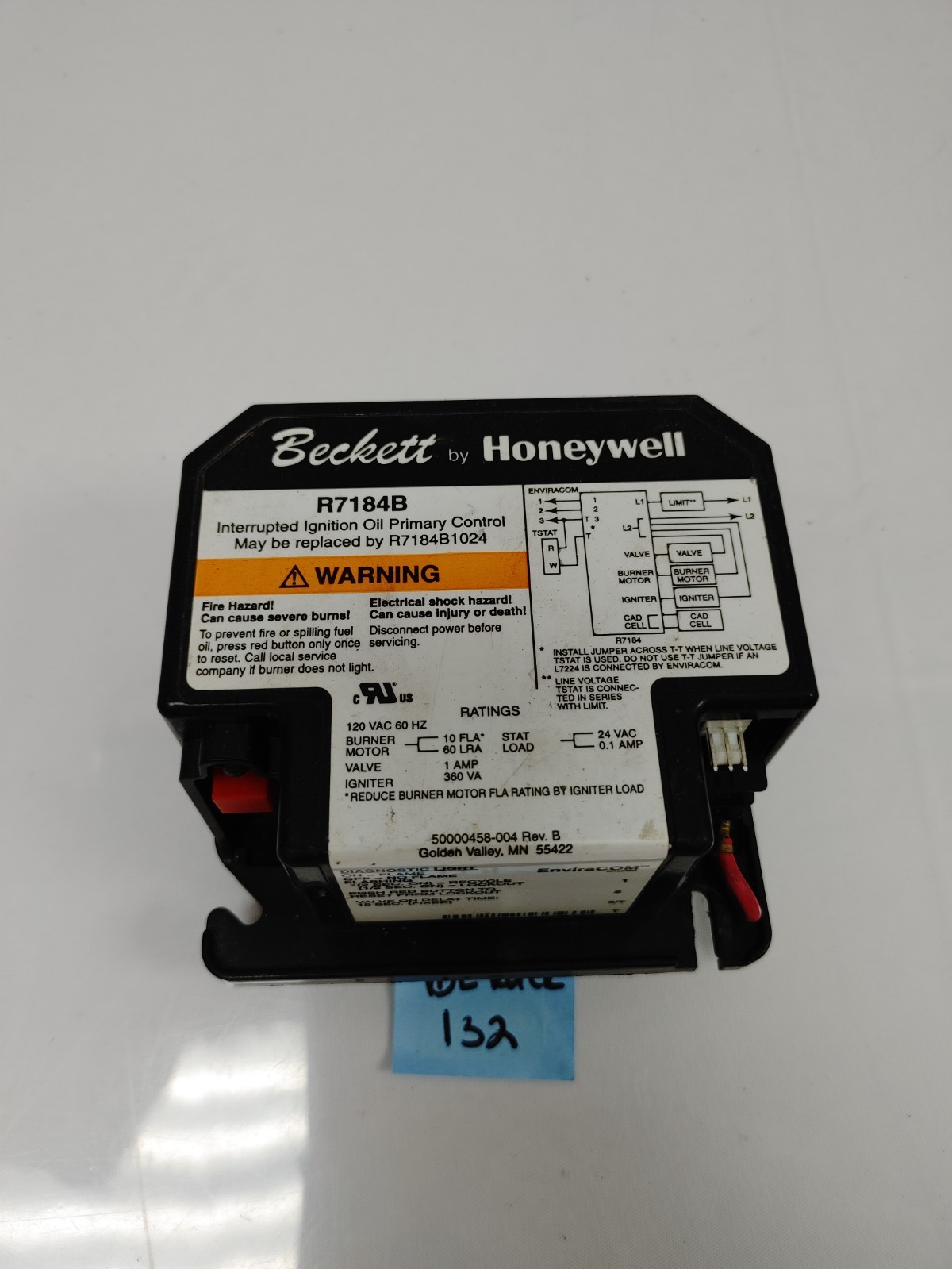 Beckette By Honeywell R7184B1024 Ignition Oil Primary Control