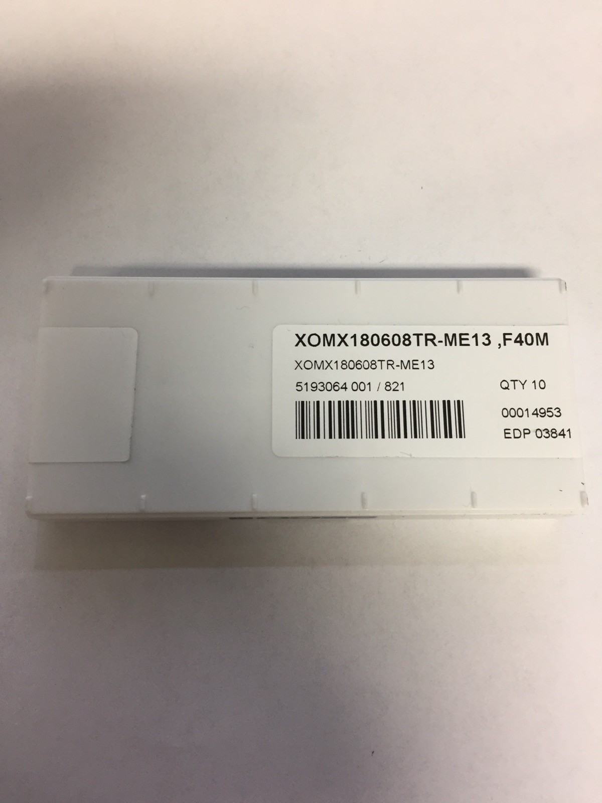 XOMX180608TR-ME13, F40M SECO Inserts 10 New In Box. EDP 03841
