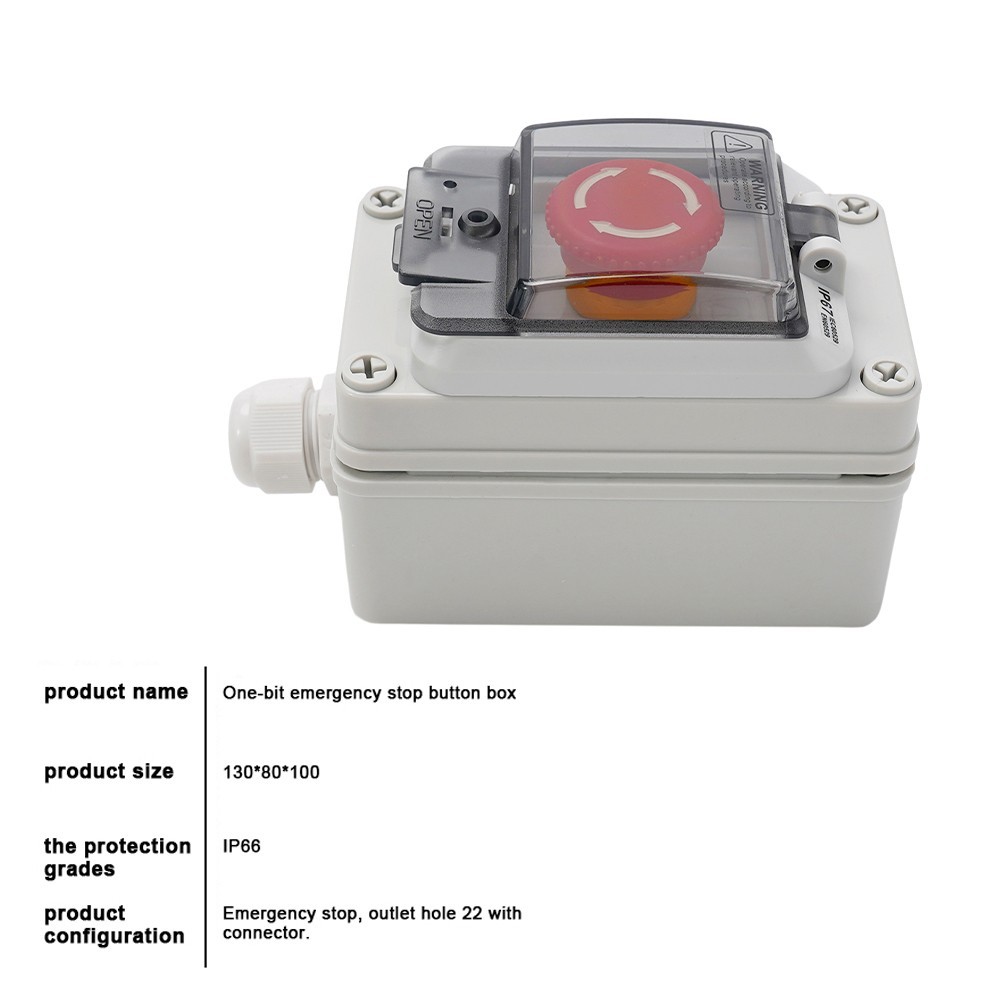 Brand New Button Box Switches Waterproof With Box 130*80*100mm 50mΩ Button