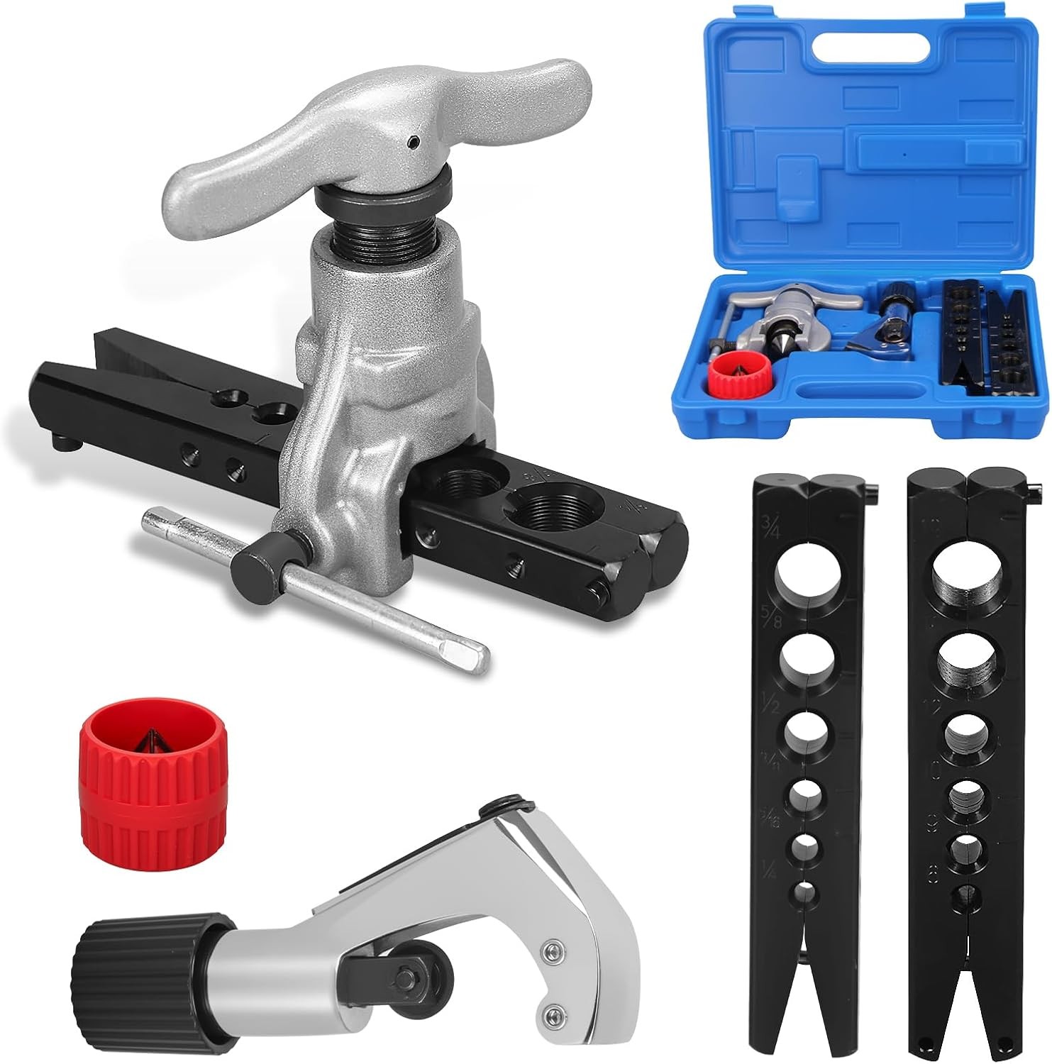 DOMINOX Eccentric Flaring Tool Kit, 1/4-3/4 Inch (6-19mm) 45 Degree HVAC Flare