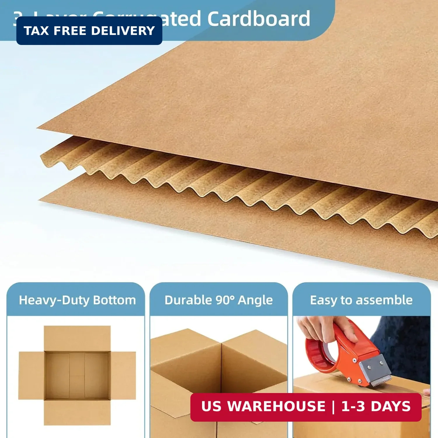 Famagic Small Shipping Boxes 8x6x4 Inch 10 Pack Brown Box Corrugated Cardboard B
