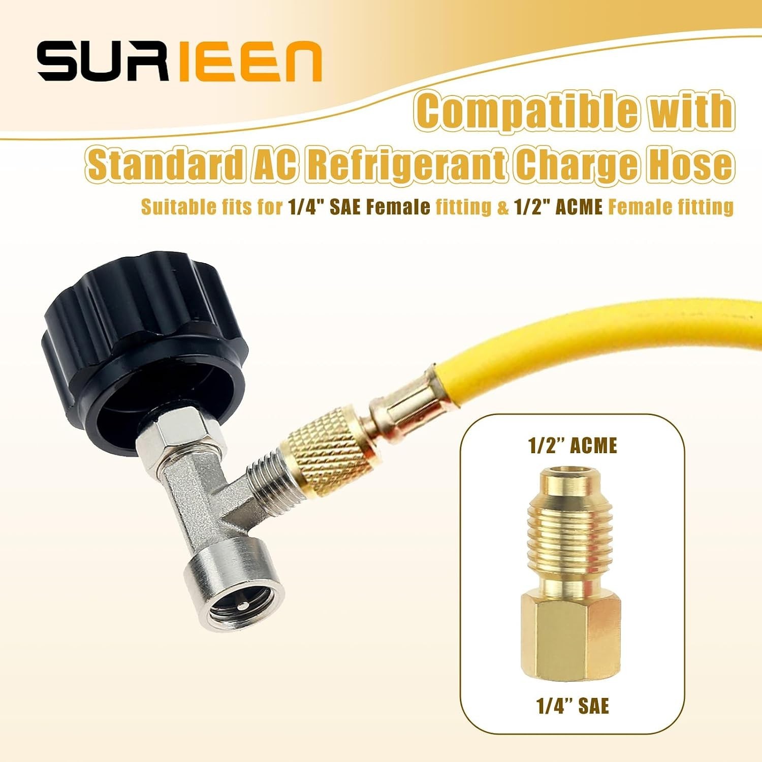 R134A Can Tap Valve – Self-Sealing & Puncture Style w/ Tank Adapter for A/C