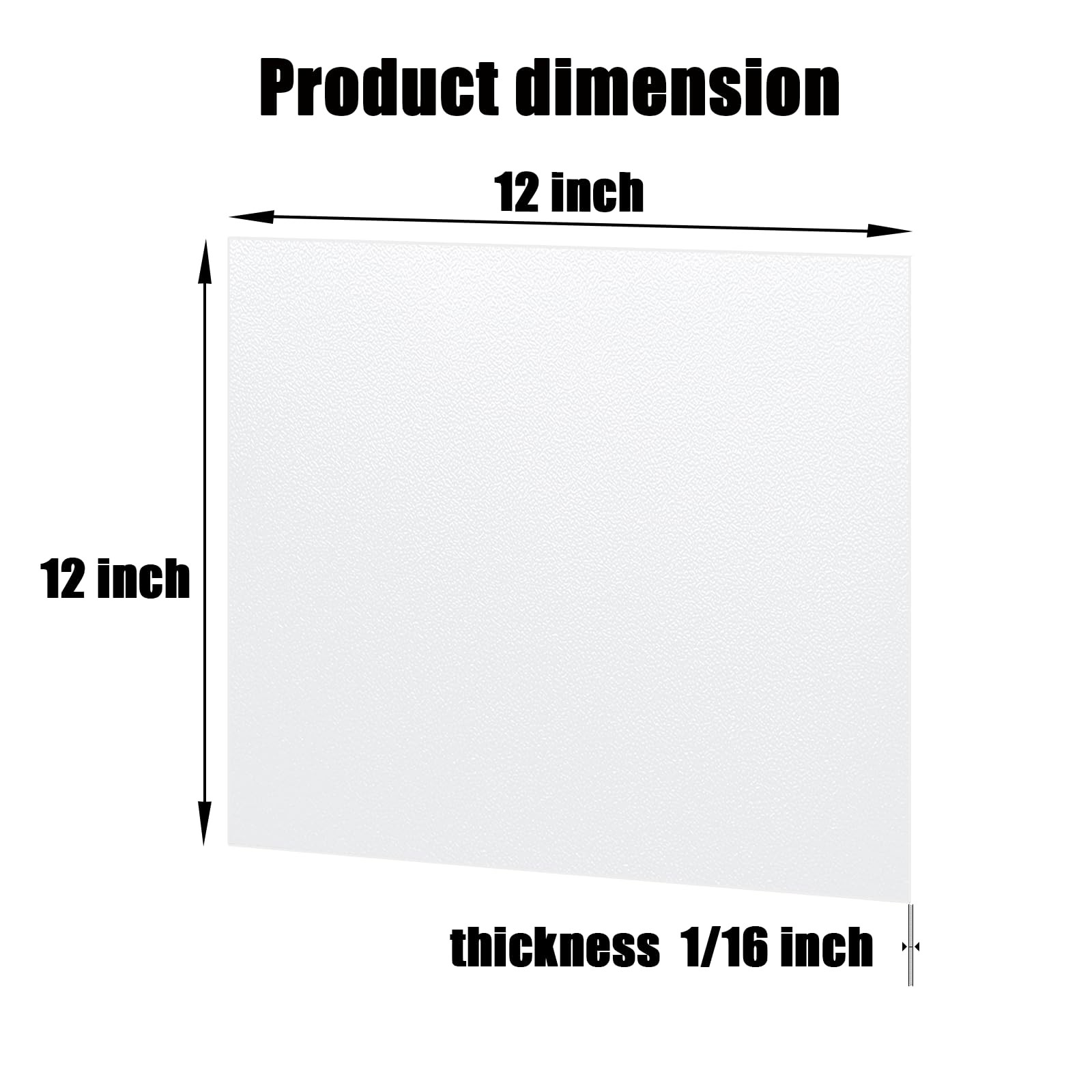 White ABS Plastic Sheet Heat Moldable Panel Board 1/16x12x12 Inch 4 PCS