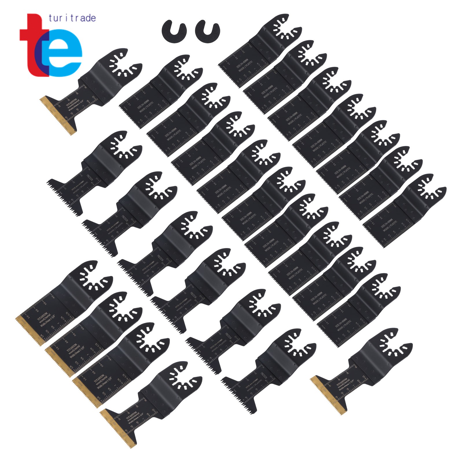28PCS Quick Release Multi Tool Blades Kit Universal Titanium Multitool Blades