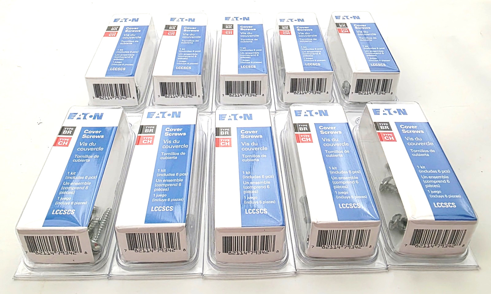 Lot of 10 Eaton LCCSCS Packs Of Panel Cover Screws For Type CH & BR Load Centers