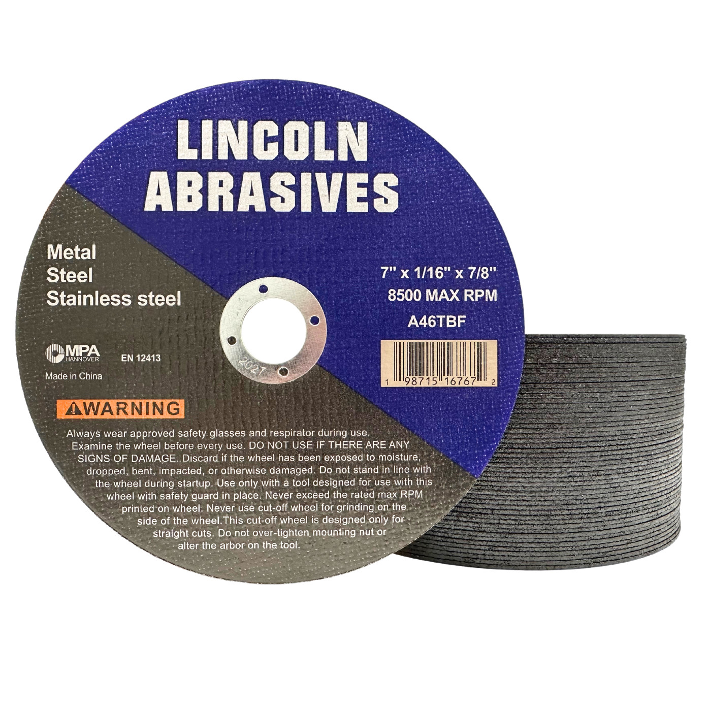 50 Pc 7″ x 1/16″ x 7/8″ Cut off Wheels Stainless Steel Metal Cutting Discs