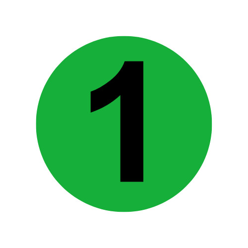 Inventory Control Numbered Labels – Number 1 (One) 2″ Peel & Stick 500 Stickers