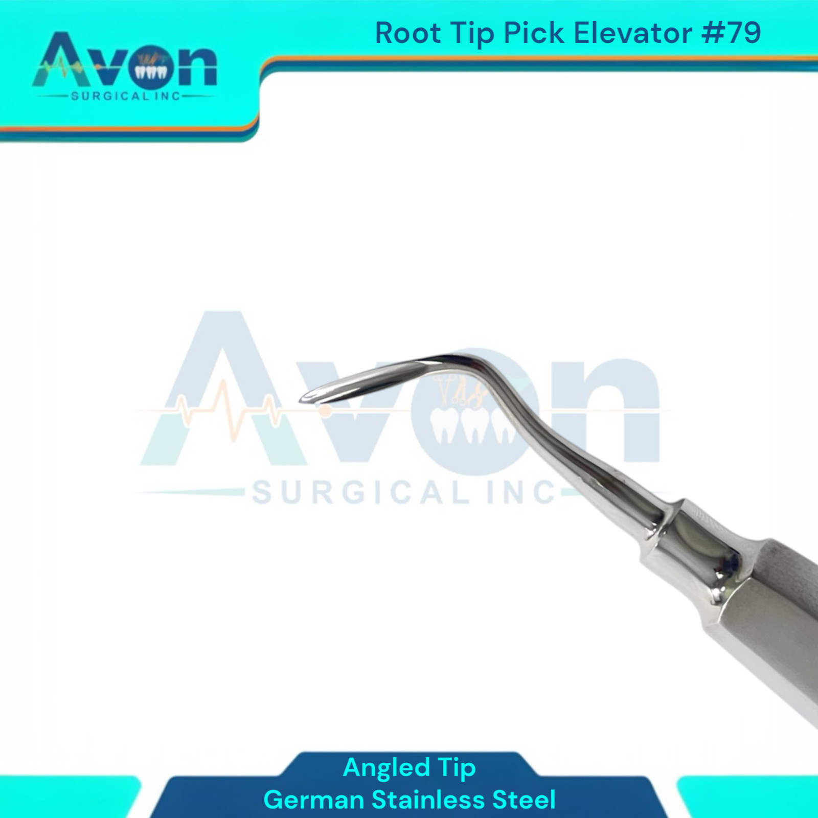 #79 Dental Tooth Root Extraction Elevator Pick, Angled, Sharp Tip – Stainless