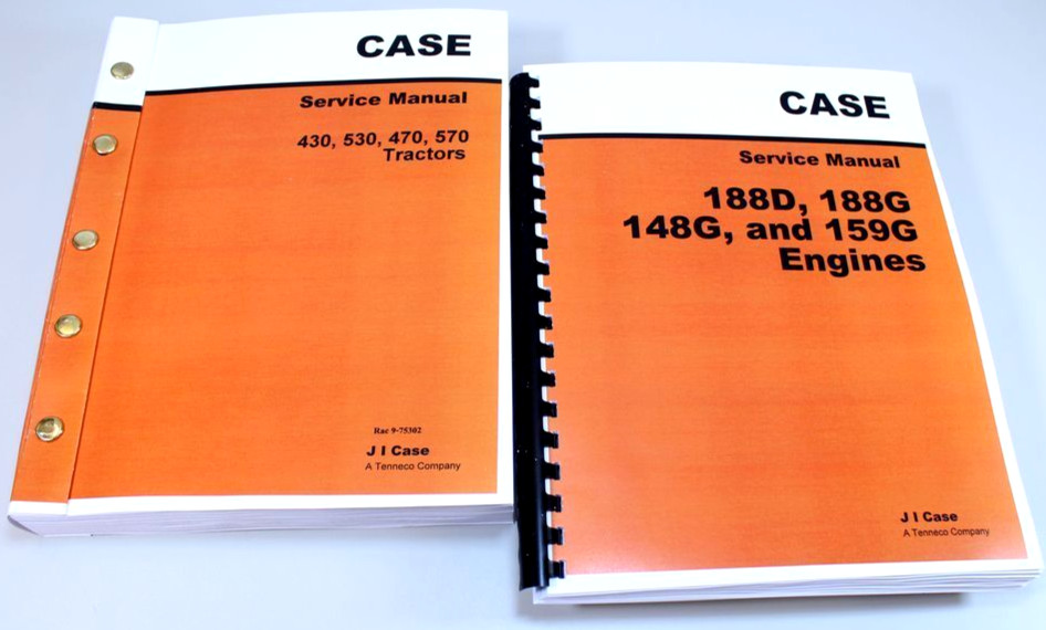 Case 430 530 470 570 Tractor Service Manual Set 188D 188G 148G 159G Engine Shop