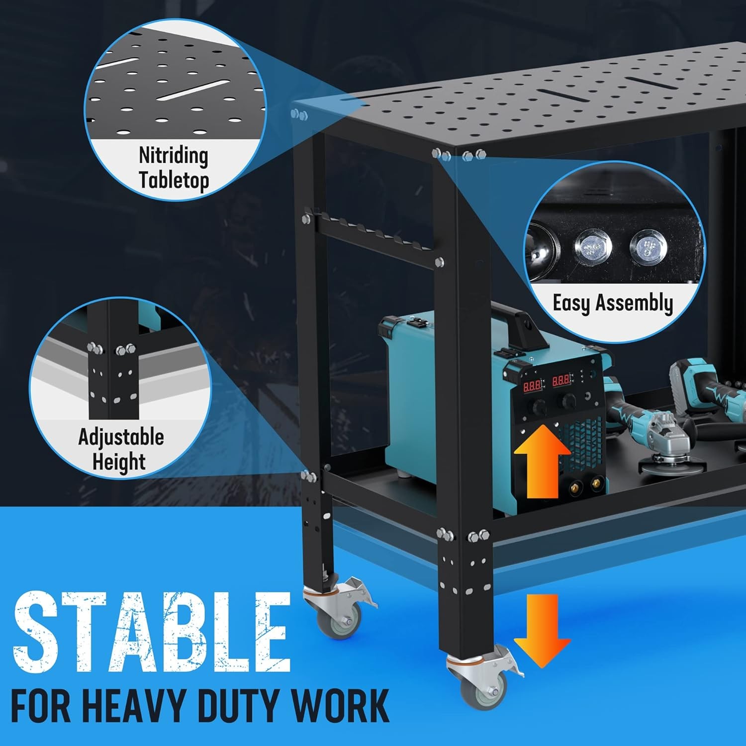 WORKPRO 36″×18″ Welding Table 1200 lbs Load Capacity 5/8″ Hole Welding Workbench