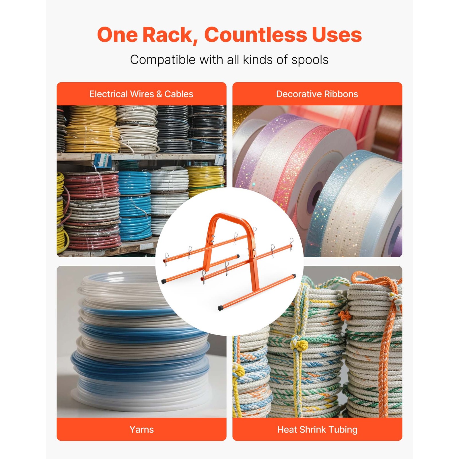 Hand Caddy Wire Dispenser for Up to 8 Spools for Electrical Industrial Retail