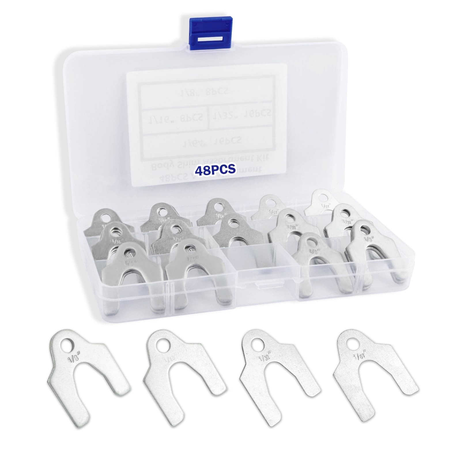 48PCS Metal Shims for Auto Alignment Body,Metal 1.53*1.21*0.11 inch