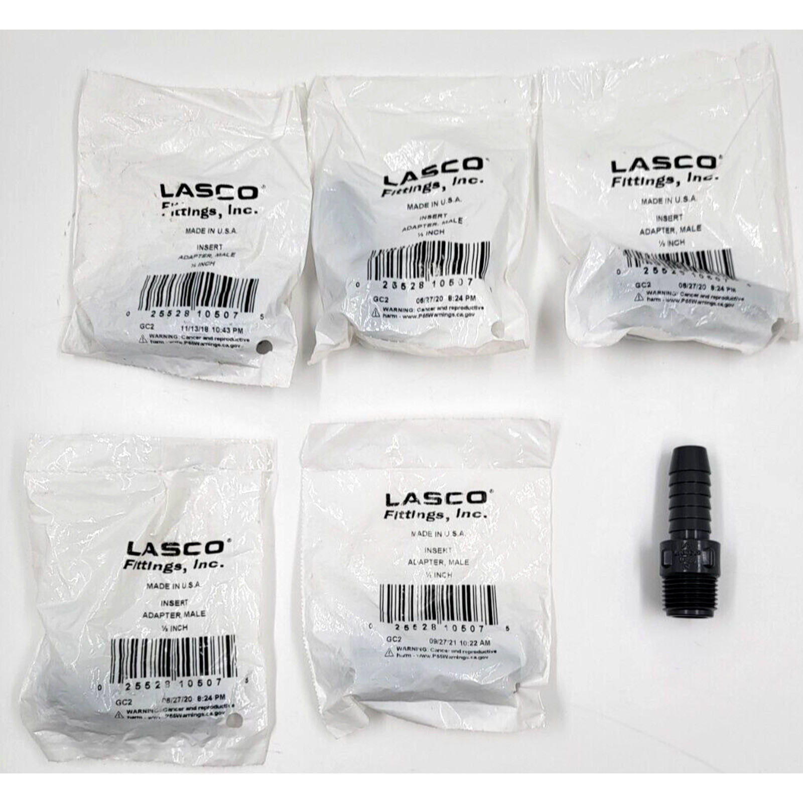 Lasco 1/2 in. Insert x 1/2 in. Dia. MPT Insert Adapter Water Pipe Lot of 5
