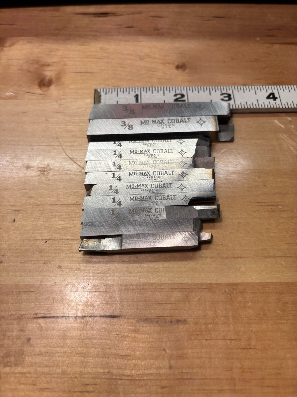 Lot of 11 Cleveland MO-MAX High Speed Steel Lathe Tool Bit 2 Ea 3/8”, 9 Ea 1/4”