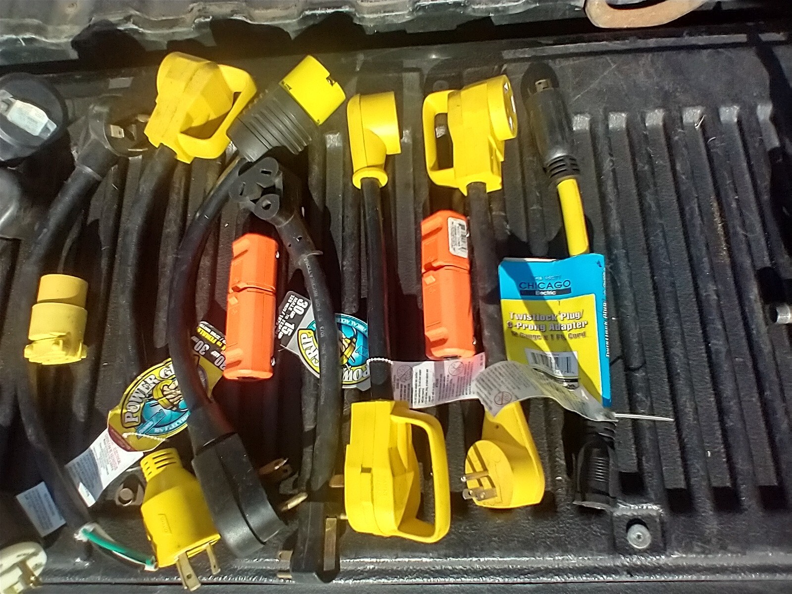 Huge Variety Lot of 22  Park Power RV Marine Adapters Plugs Recep 125V, 15-30A,