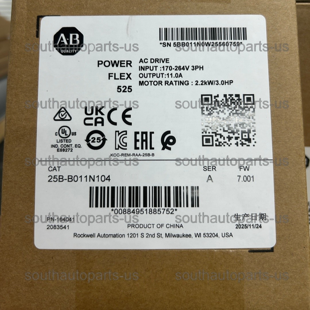 New AB 25B-B011N104 PowerFlex 525 2.2kW (3Hp) AC Drive Factory Seal Fast Ship