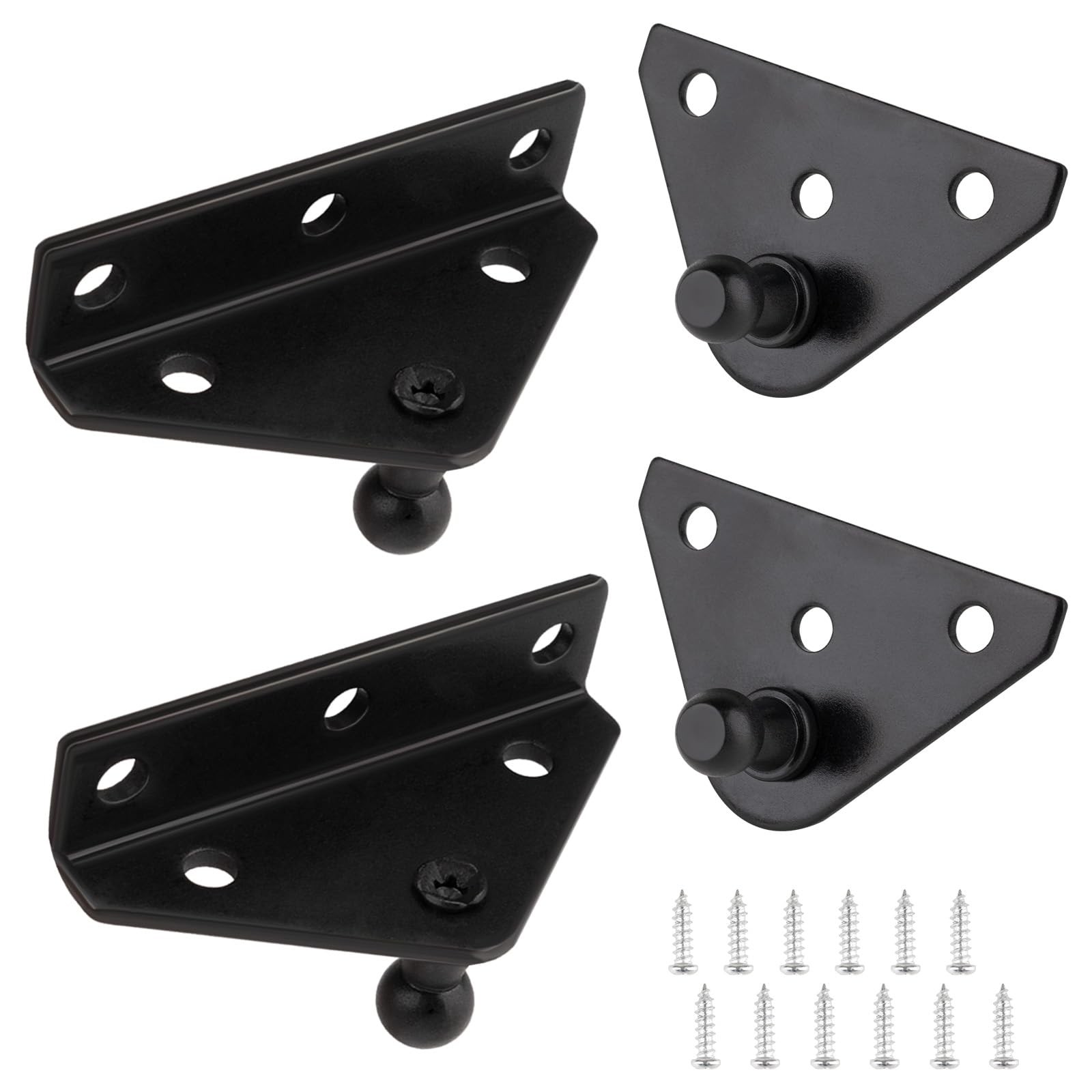 Ojtrtdr 4PCS 10mm Ball Stud Brackets, Premium Gas Strut Mounting Black