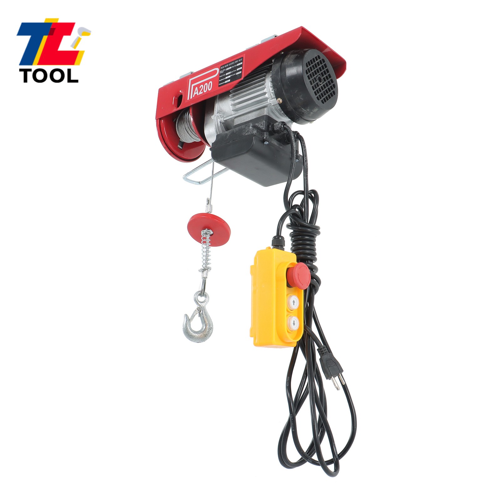 Mini Electric Hoist 440LBS/200kg Crane Winch with Wired Remote Control 510W 110V