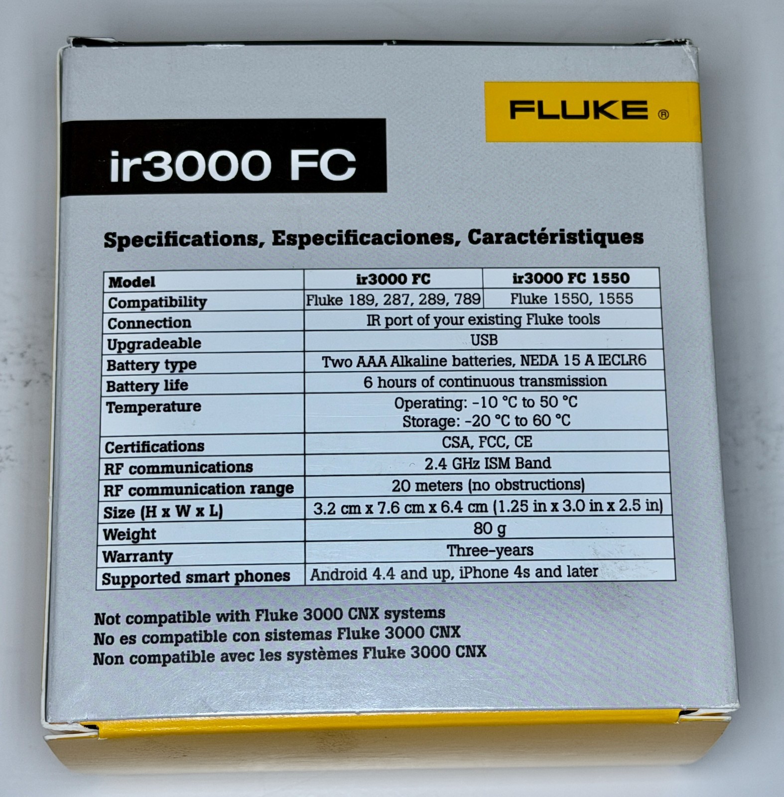 Fluke 289 True RMS Handheld MultimeterCount CAT III with IR3000 FC Bluetooth