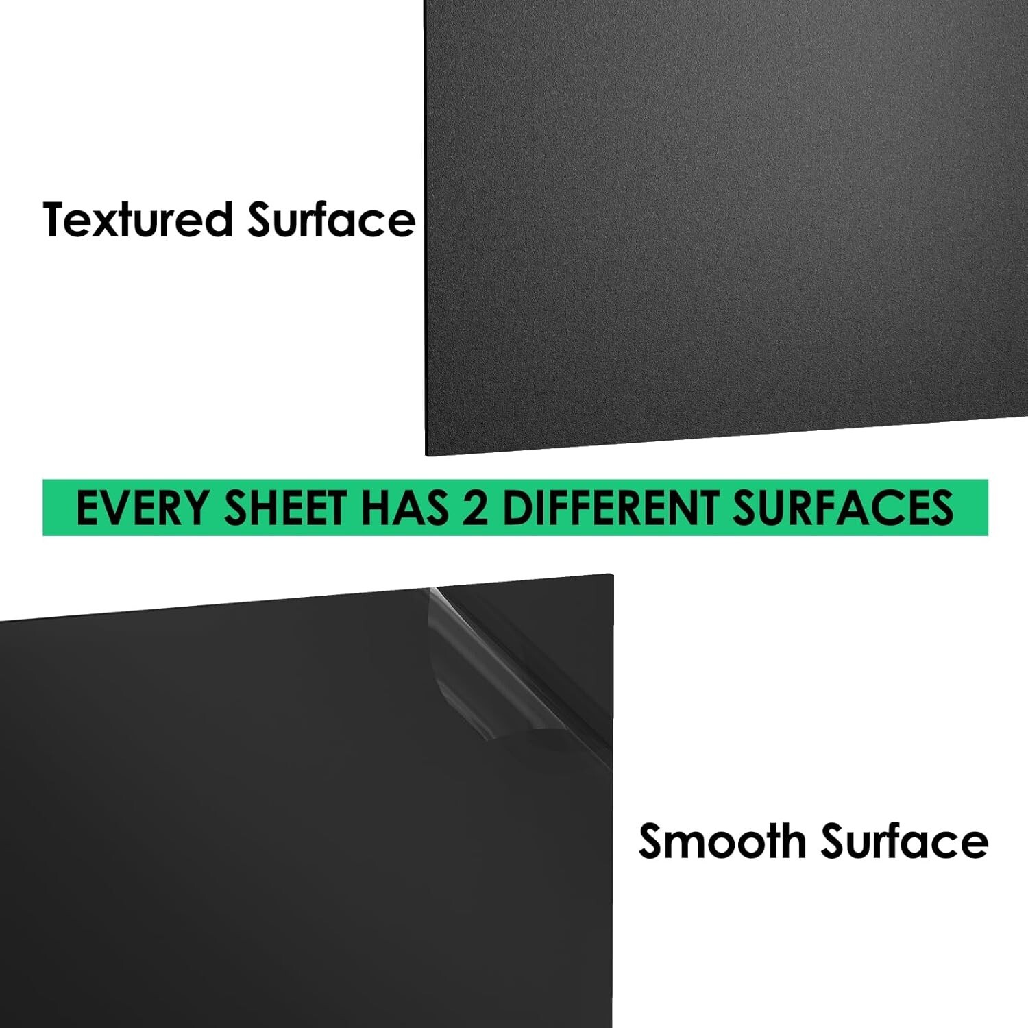ABS Plastic Sheet 1/16 Inch Thick 16 x 12 2 Pack Black Plastic Sheet Rigid