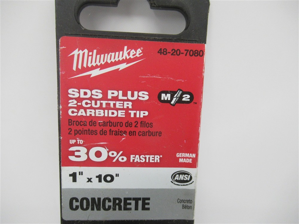 Milwaukee 48-20-7080 , 1″ x 10″ 2-Cutter SDS-Plus Rotary Hammer Drill Bits