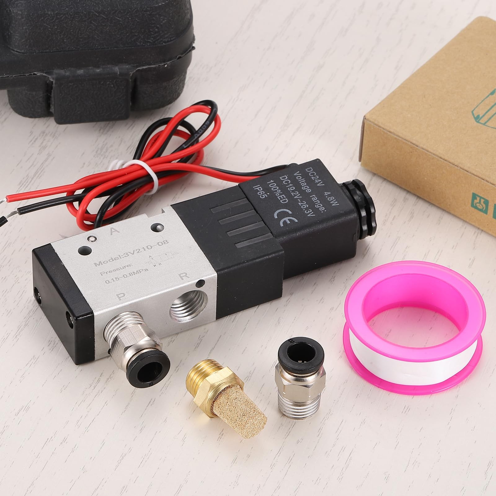 MECCANIXITY 1/8 Inch Pneumatic Valve 12V, 3 Way 2 Position Electric