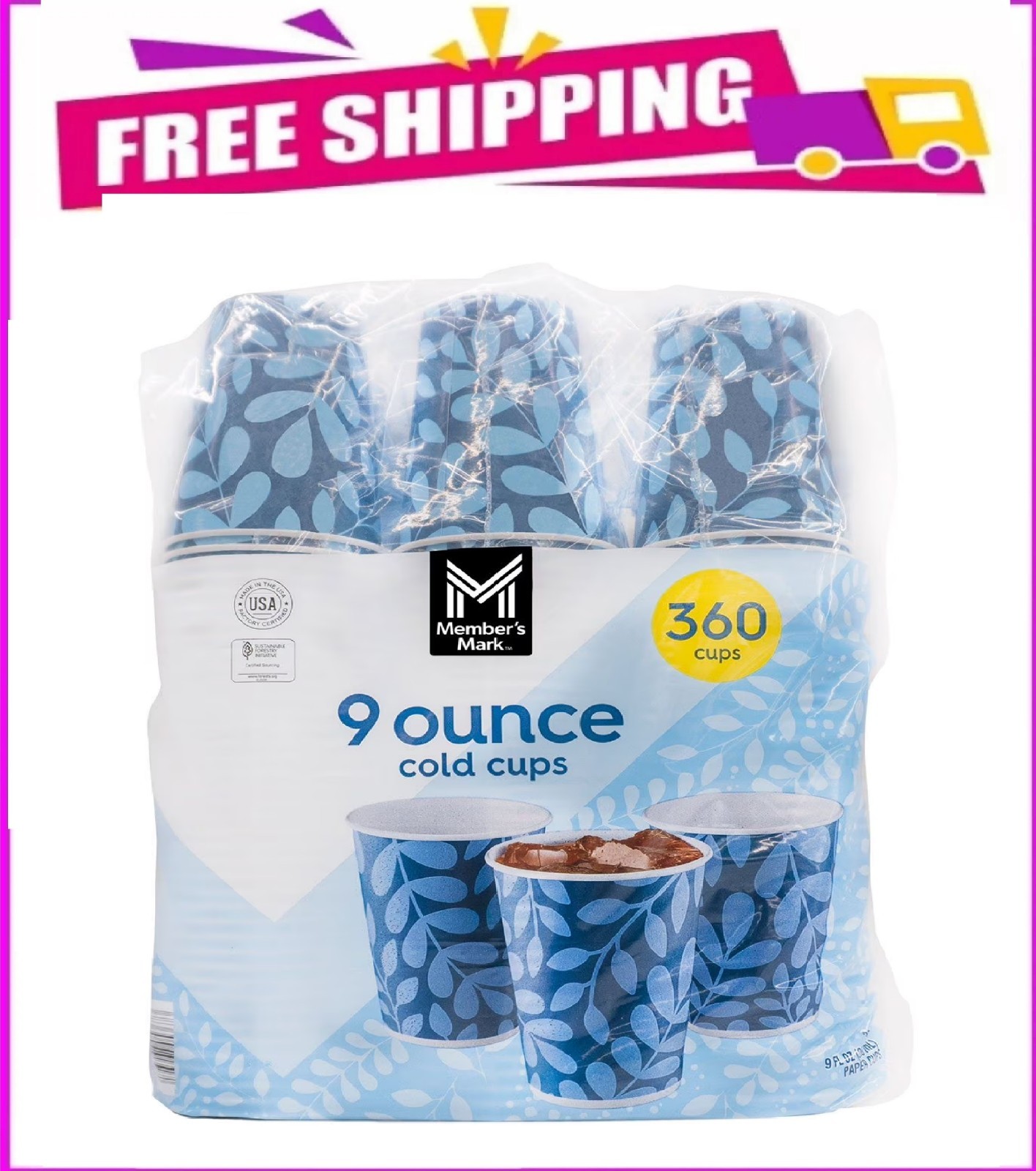 Member’s Mark Printed Paper Bath Cold Cup 9 oz., 360 ct.