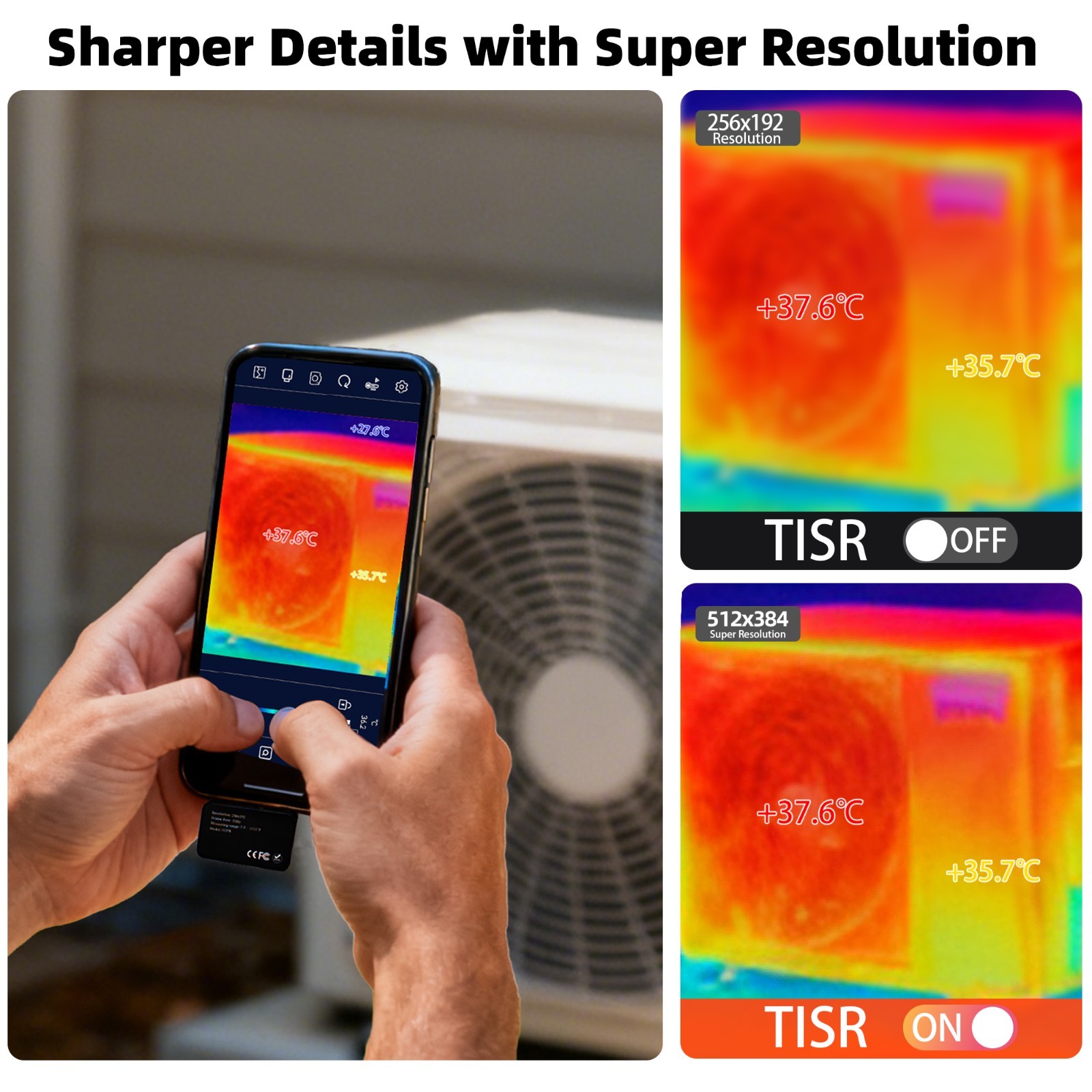 ANXTECH Thermal Camera 512×384 TISR Resolution Infrared Camera for Android