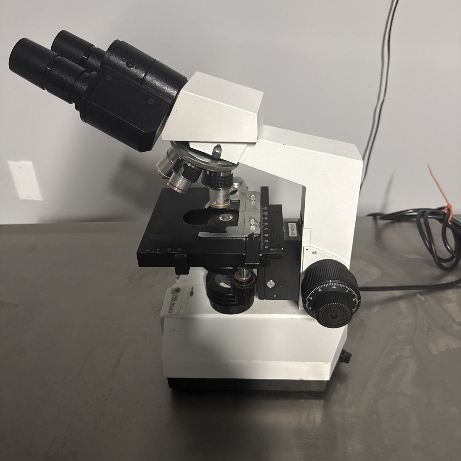 PSS Select Laboratory Compound Binocular Microscope + 4X 10X 40X 100X Objectives