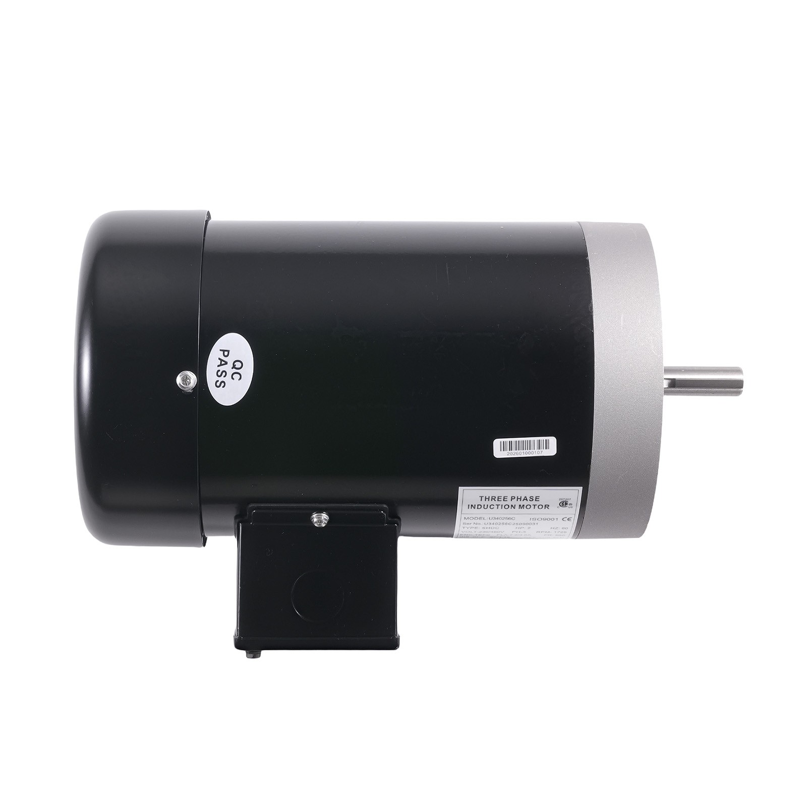 2 HP Electric Motor Three Phase 56C Frame TEFC 208-230/460 Volt 5/8″ Shaft