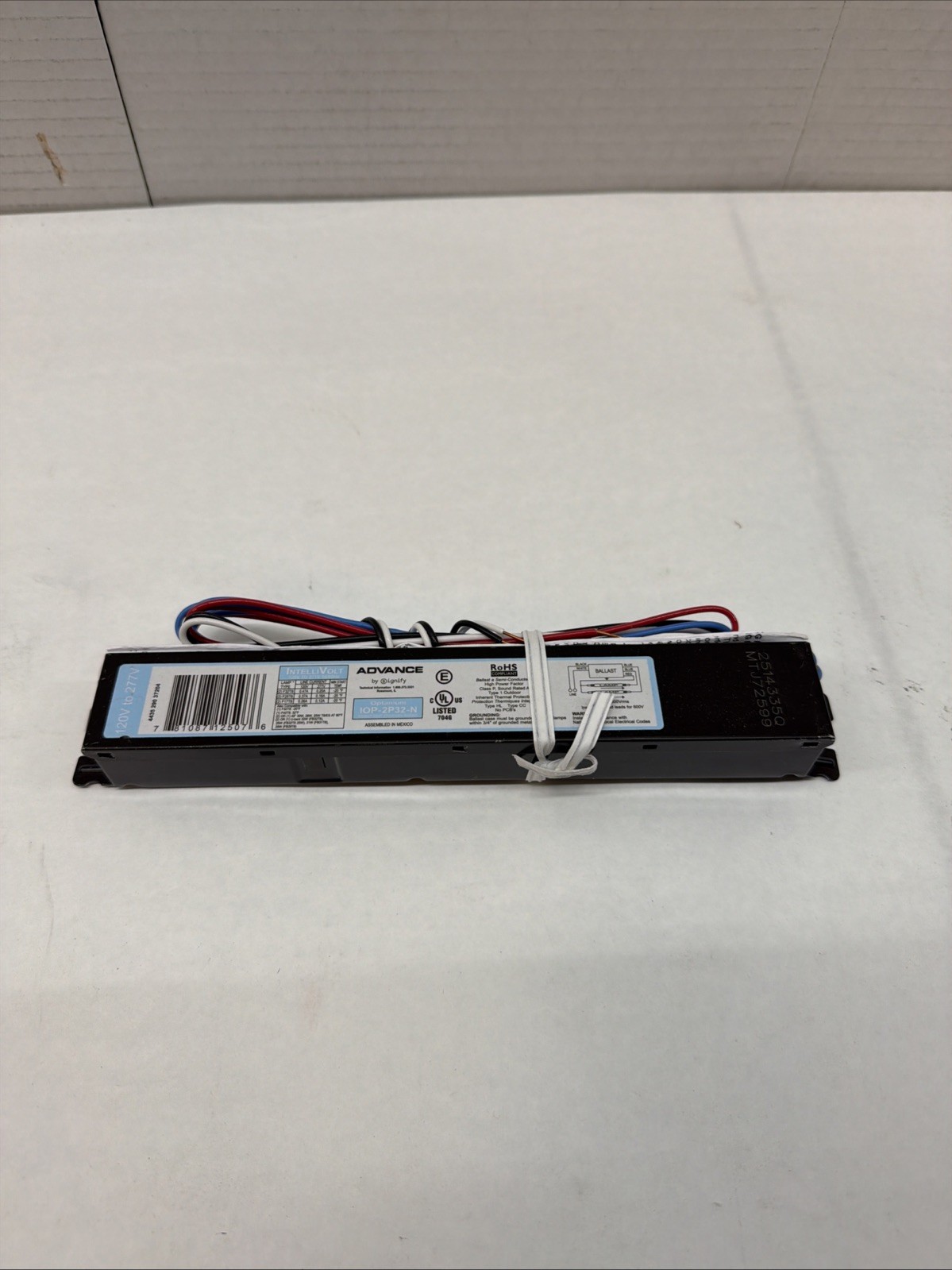 ADVANCED IOP-2P32-N ELECTRONIC FLUORESCENT BALLAST, 2 LAMP, 32W, T8, 120/277V