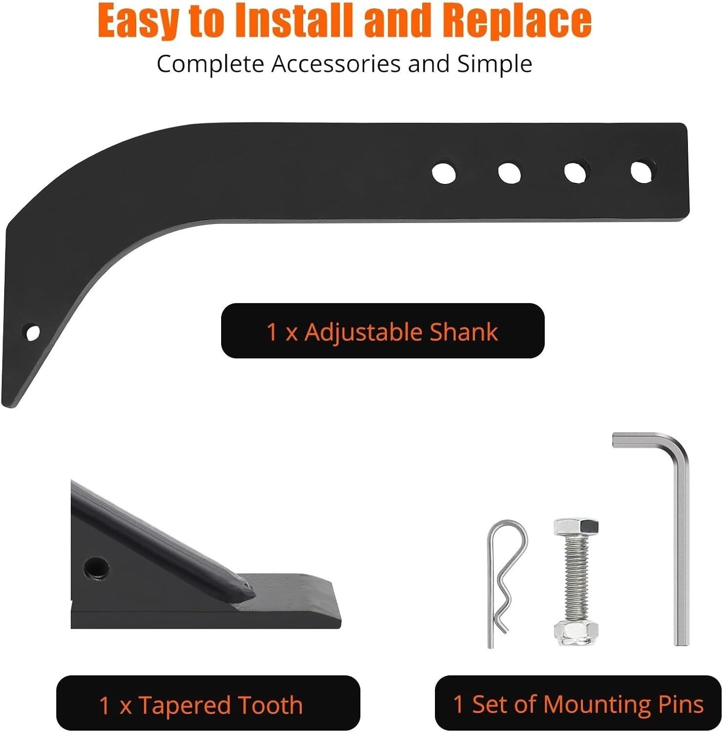 5 PCS 18”Box Blade Shank Scarifier Shanks Teeth 4 Holes Box Scraper Shank