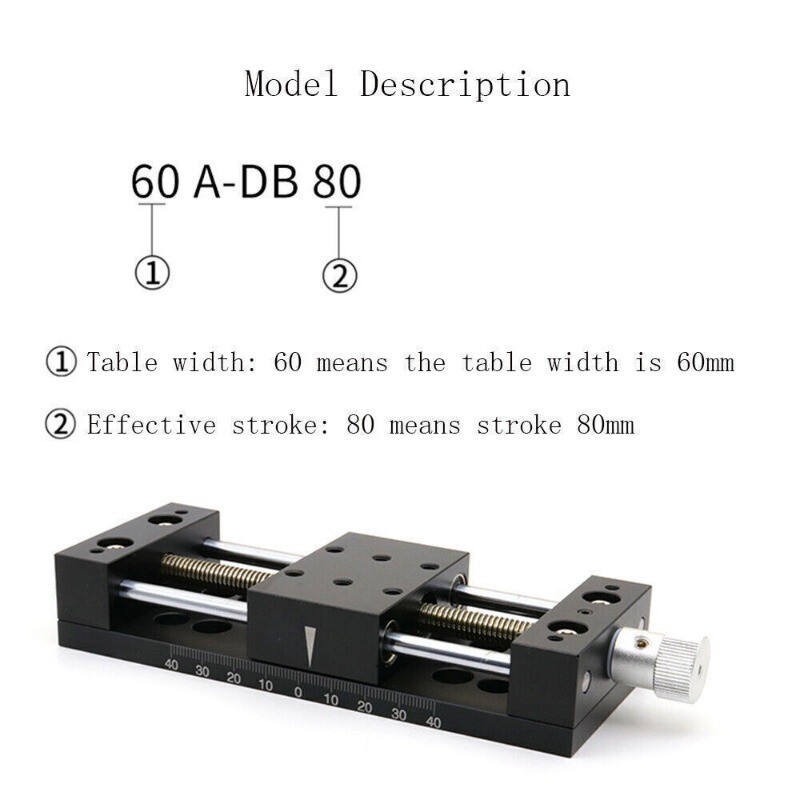 X-axis 20/40/60/80A-DB10-120 Manual Linear Stage Translating Displacement Stage