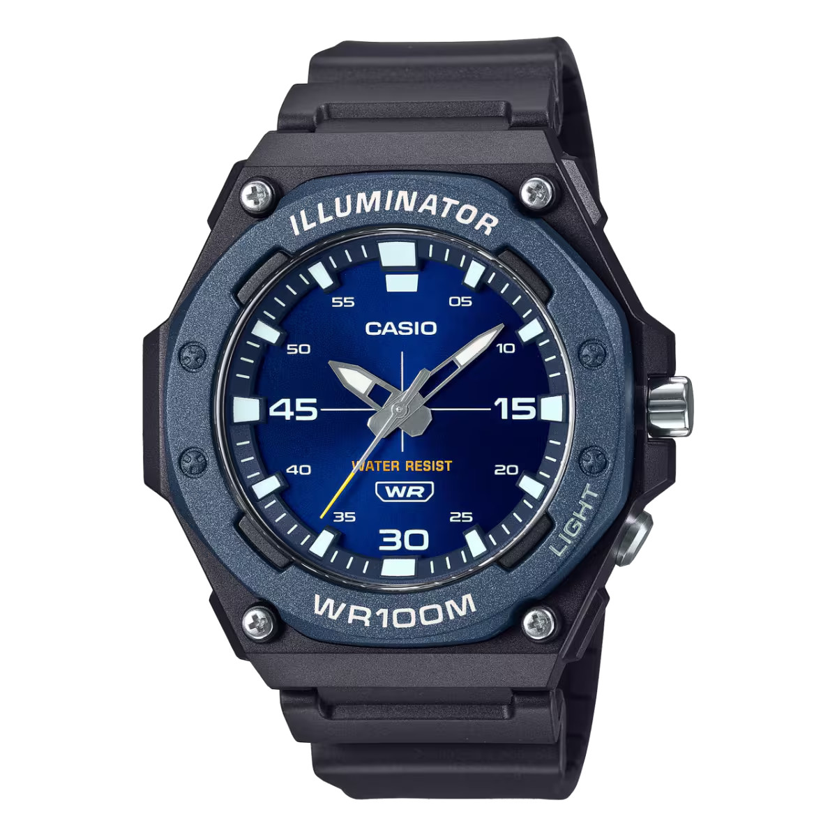 Casio MW-620H-2AV Men’s Black/Blue Analog Sport Watch 100M WR LED Light Resin