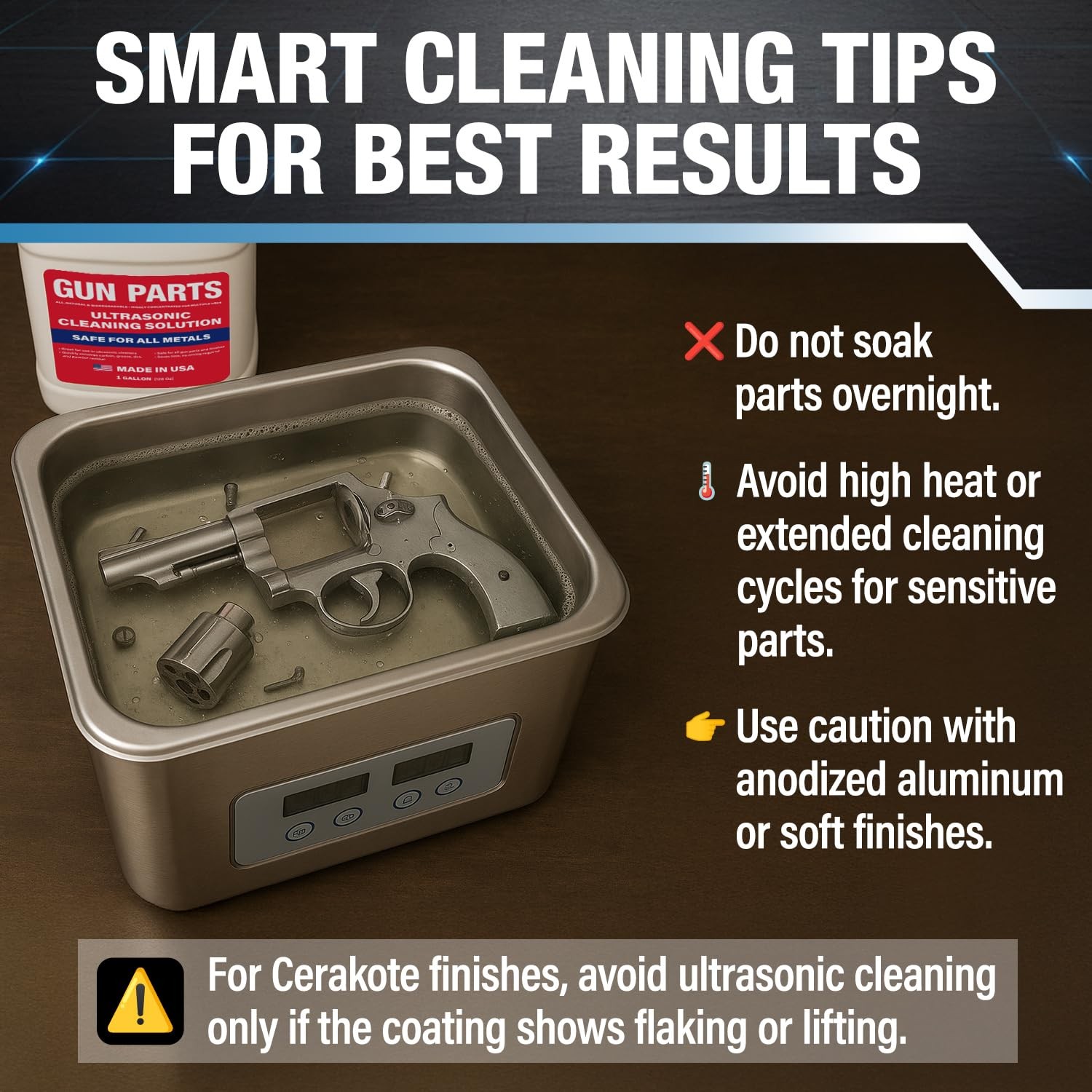 Ultrasonic Gun Cleaning Solution – 1 Gallon/128oz [Made in USA] Concentrated…