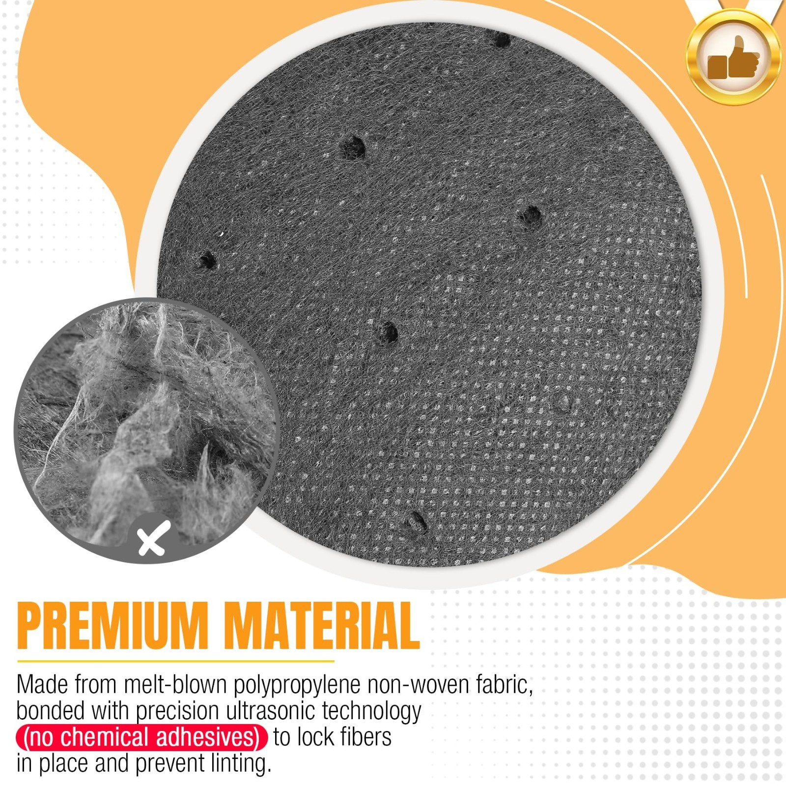 100Pcs Oil Absorbent Pads 13″x10″x2mm Meltblown Polypropylene Mats Hand-Tear Lin