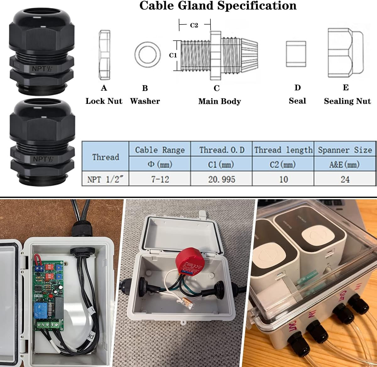 IP65 ABS Junction Box 5.9″ x 3.9″ x 2.8″ Waterproof Enclosure Clear Lid