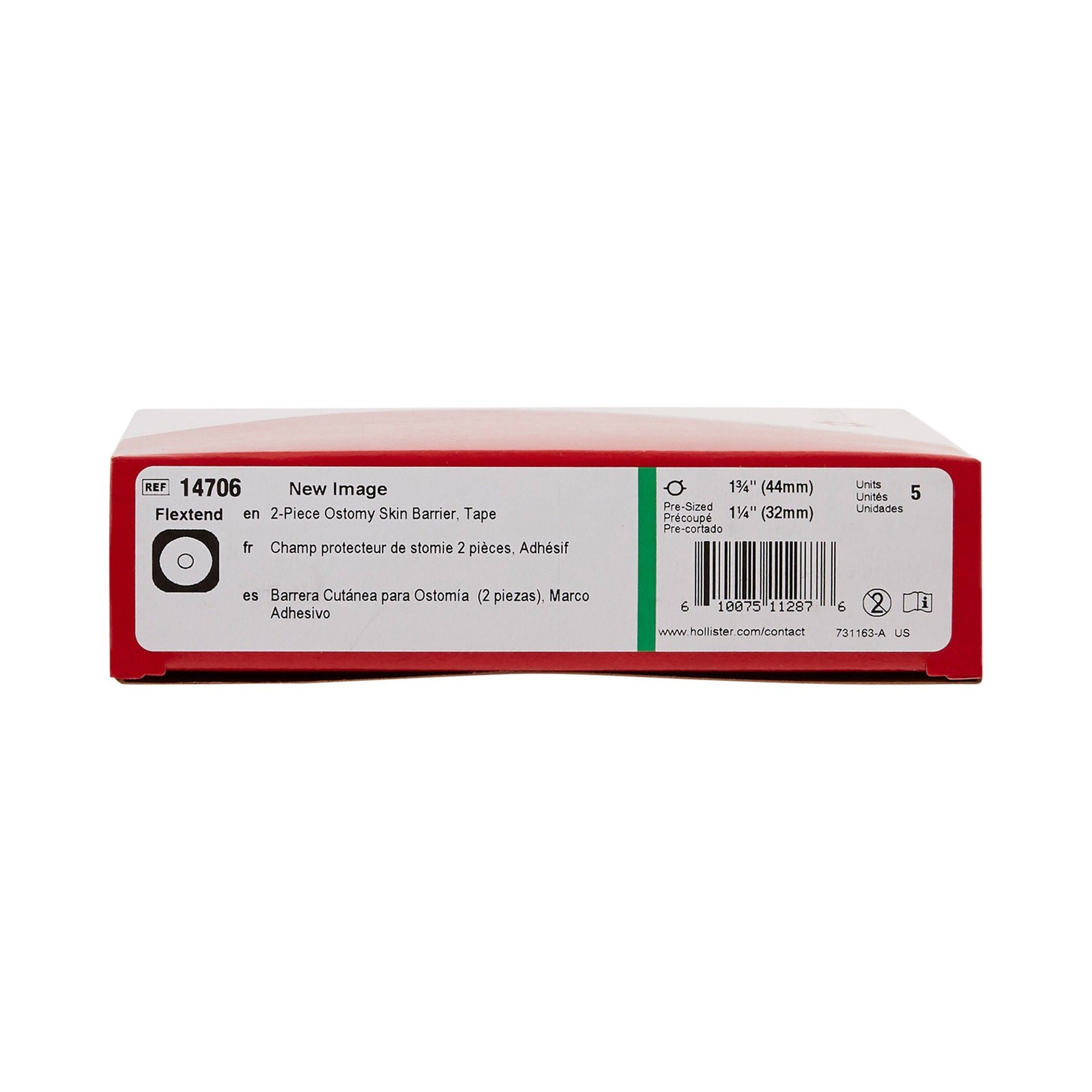 Hollister Precut Extended Wear Ostomy Barrier 44 mm Flange 5 per Box