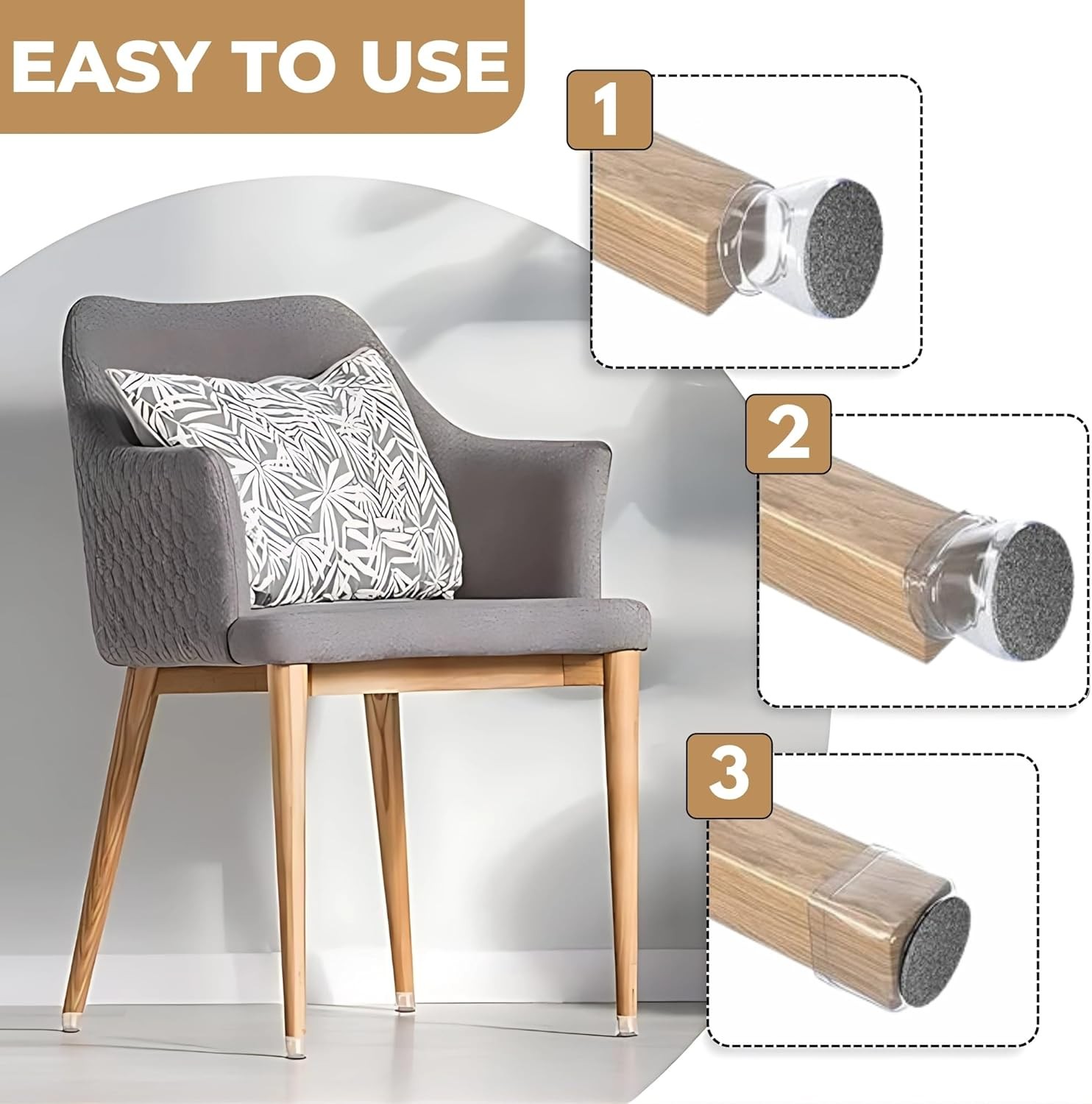 40 Pieces Anti Scratch Chair Leg Caps, Furniture Foot Cover, Anti Slip Chair Fee