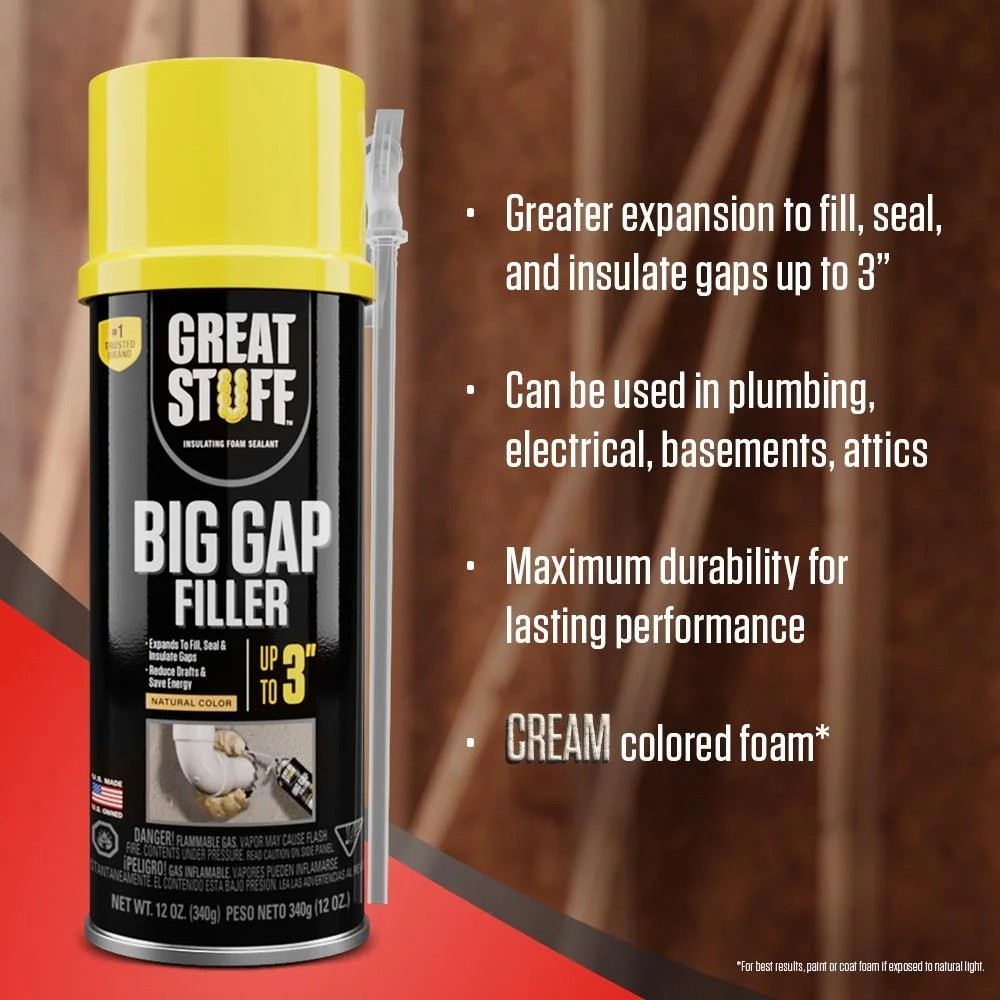 GREAT STUFF Big Gap Filler Insulating Spray Foam Sealant 12 oz New